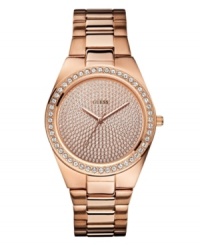 Radiance in rose: a shimmering timepiece by GUESS. Radiance in rose: a shimmering timepiece by GUESS.