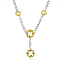 Ladies Silver and Gold Tone Fashion Stainless Steel Necklace 19 inches Adjustable Ladies Silver and Gold Tone Fashion Stainless Steel Necklace 19 inches Adjustable