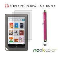 2x caseen GLARESHATTER Anti-Glare Screen Protector for Barnes & Noble Nook Tablet, Nook Color + caseen Stylus Pen (Pink) 2x caseen GLARESHATTER Anti-Glare Screen Protector for Barnes & Noble Nook Tablet, Nook Color + caseen Stylus Pen (Pink)