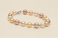 mmpearl(Michael Mikado) 7.5 Inch, Natural White, Pink and Lavender Color 7.5-8.0mm Pearl Bracelet mmpearl(Michael Mikado) 7.5 Inch, Natural White, Pink and Lavender Color 7.5-8.0mm Pearl Bracelet