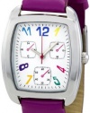 FMD White Dial Purple Faux Leather Ladies Watch ZRT8003K