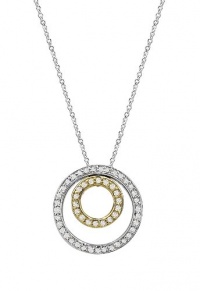 Effy Jewlery Balissima Silver & Gold Diamond Circle Pendant, .26 TCW