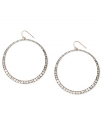 Vince Camuto proves to be very well rounded with these drop earrings. Crafted from rose gold-tone mixed metal, the pair dazzles with glass crystal pave accents. Approximate drop: 2-1/2 inches. Vince Camuto proves to be very well rounded with these drop earrings. Crafted from rose gold-tone mixed metal, the pair dazzles with glass crystal pave accents. Approximate drop: 2-1/2 inches.