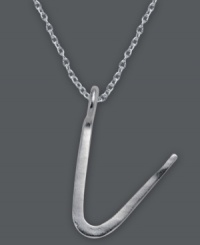 The perfect personalized gift. A polished sterling silver pendant features the letter V with a chic asymmetrical shape. Comes with a matching chain. Approximate length: 18 inches. Approximate drop: 3/4 inch. The perfect personalized gift. A polished sterling silver pendant features the letter V with a chic asymmetrical shape. Comes with a matching chain. Approximate length: 18 inches. Approximate drop: 3/4 inch.