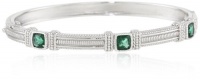 Judith Ripka Giftables 3 Cushion Stones Green Bangle Bracelet Judith Ripka Giftables 3 Cushion Stones Green Bangle Bracelet
