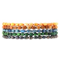 Set Of 5 Genuine Freshwater Cultured 4mm Multi Color Pearl Stretch Bracelets Set Of 5 Genuine Freshwater Cultured 4mm Multi Color Pearl Stretch Bracelets