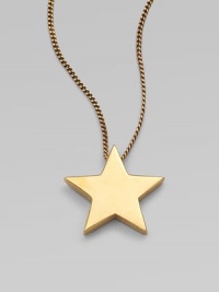 Shoot for the stars in this charming goldtone pendant on a link chain. Goldtone brassLength, about 10.6Pendant size, about 1Lobster clasp closureMade in Italy Shoot for the stars in this charming goldtone pendant on a link chain. Goldtone brassLength, about 10.6Pendant size, about 1Lobster clasp closureMade in Italy
