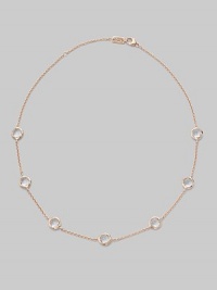 From the Ippolita Rosé Collection. Clear quartz stations grace a delicate rose goldplated chain.Clear quartz An alloy of 18K gold and sterling silver plated with 18K rose gold Length, about 16 - 18 Lobster clasp closure Imported 