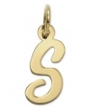 The perfect gift for Samantha. This polished S initial charm features a pretty, small script design in 14k gold. Chain not included. Approximate length: 7/10 inch. Approximate width: 3/10 inch.