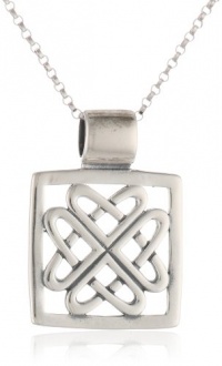 Sterling Silver Celtic Design Square Pendant, 18 Sterling Silver Celtic Design Square Pendant, 18