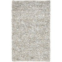 Safavieh LSG511C Leather Shag White Rug Rug Size: 4' x 6' Safavieh LSG511C Leather Shag White Rug Rug Size: 4' x 6'