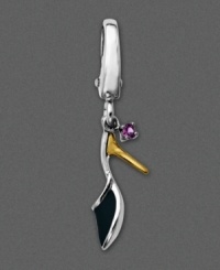 Showcase your shoe obsession with this darling 14k gold and sterling silver shoe charm, decked out in black enamel. Approximate drop: 1 inch. Showcase your shoe obsession with this darling 14k gold and sterling silver shoe charm, decked out in black enamel. Approximate drop: 1 inch.