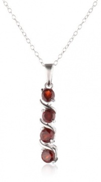 Sterling Silver Garnet Pendant, 18 Sterling Silver Garnet Pendant, 18