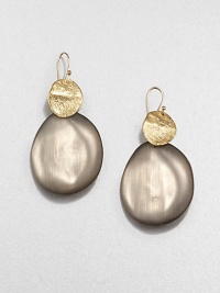 From the Lucite Collection. Textured golden wafers hold hand-painted, hand-sculpted Lucite wafers in this simple yet striking drop design.LuciteGoldtoneLength, about 2.25Ear wireMade in USA From the Lucite Collection. Textured golden wafers hold hand-painted, hand-sculpted Lucite wafers in this simple yet striking drop design.LuciteGoldtoneLength, about 2.25Ear wireMade in USA