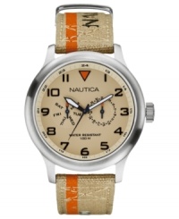 A casual watch from Nautica with natural appeal. A casual watch from Nautica with natural appeal.