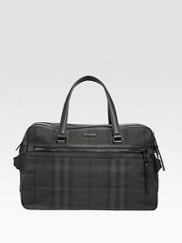 A soft-sided case for wherever the business day takes you in stylish, enduring nylon with leather detail and an iconic check pattern. Zip closures Top handles Two compartments with separate openings Exterior zip pocket Interior zip, slip pockets 21¼W X 12½H X 9½D Made in Italy A soft-sided case for wherever the business day takes you in stylish, enduring nylon with leather detail and an iconic check pattern. Zip closures Top handles Two compartments with separate openings Exterior zip pocket Interior zip, slip pockets 21¼W X 12½H X 9½D Made in Italy