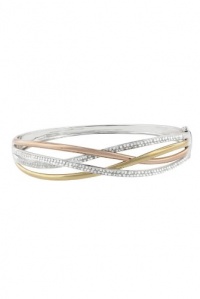 Effy Jewlery 14K Gold Tri Color Diamond Bangle, 1.03 TCW Effy Jewlery 14K Gold Tri Color Diamond Bangle, 1.03 TCW