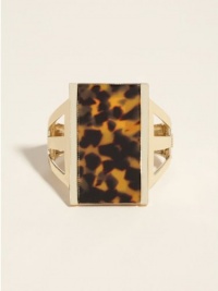 GUESS Brown Tortoiseshell Gold-Tone Cuff, GOLD GUESS Brown Tortoiseshell Gold-Tone Cuff, GOLD