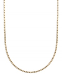 A simple chain adds a ton of dimension. Giani Bernini's intricate box chain is crafted in 24k gold over sterling silver. Approximate length: 16 inches.