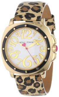 Betsey Johnson Women's BJ00044-09 Analog Leopard Printed Leather Strap Watch Betsey Johnson Women's BJ00044-09 Analog Leopard Printed Leather Strap Watch