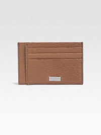 A wrinkled leather style with six credit card slots.Six credit card slotsLeather3W X 4HMade in Italy A wrinkled leather style with six credit card slots.Six credit card slotsLeather3W X 4HMade in Italy