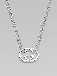 Signature interlocking GG symbol of polished sterling silver, suspended between a bold chain. Sterling silver Chain length, about 17 Pendant length, about ¾ Lobster clasp Made in Italy