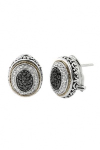 Effy Jewlery Balissima Black and White Diamond Earrings, .55 TCW