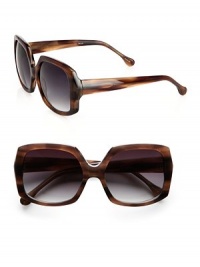 A perfectly chiseled square design in hand-made acetate with beveled temples. Available in brown horn with brown gradient lens.Beveled temples100% UV protectionImported A perfectly chiseled square design in hand-made acetate with beveled temples. Available in brown horn with brown gradient lens.Beveled temples100% UV protectionImported