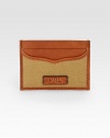 Ideal for those who prefer to travel light, this leather-trimmed canvas card case provides sleek storage for essential cards and bills.Zip closureRectangular silhouette with single-needle stitching around the perimeterCurved pocket-shaped detail inspired by a vintage fishing bagPRL-embossed logo patch accents the exteriorCanvas4W x 3HImported