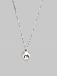 From the Icon Collection. An understated white gold pendant suspended on a delicate bead chain.18K white gold Chain length, about 16 Pendant diameter, about ¼ Lobster clasp with 1 extender Made in Italy 