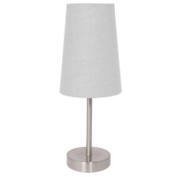 Home Design Brushed Nickel Table Lamp with Fabric Shade (Grey) Home Design Brushed Nickel Table Lamp with Fabric Shade (Grey)