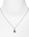 Hand cut and perfectly faceted cubic zirconia and sapphire stones dress up this delicate sterling silver-finished pendant necklace from Crislu.