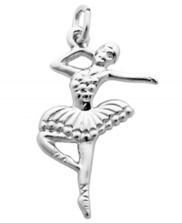 The perfect gift for the aspiring ballerina. Rembrandt's chic charm features a polished ballet dancer crafted from sterling silver. Charm can easily be added to your favorite necklace or charm bracelet. Approximate drop: 1-1/4 inches.