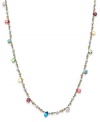 A resplendent rainbow of color. Lauren by Ralph Lauren's delicate strand necklace feature multicolored glass pearls and acrylic beads on a delicate 14k gold-plated mixed metal chain. Approximate length: 36 inches.