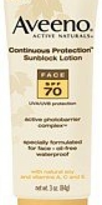 Aveeno Active Naturals Continuous Protection Sunblock Lotion Face SPF 70, 3 Ounce Aveeno Active Naturals Continuous Protection Sunblock Lotion Face SPF 70, 3 Ounce