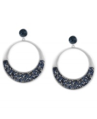 Kenneth Cole New York's rounded approach pays off in this pair of drop earrings. Crafted from silver-tone mixed metal, the earrings stand out with blue and silver-tone faceted beads. Approximate drop: 2-1/2 inches. Kenneth Cole New York's rounded approach pays off in this pair of drop earrings. Crafted from silver-tone mixed metal, the earrings stand out with blue and silver-tone faceted beads. Approximate drop: 2-1/2 inches.