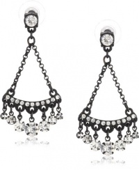 Betsey Johnson Iconic Jet Crystal Gem Chandelier Drop Earrings Betsey Johnson Iconic Jet Crystal Gem Chandelier Drop Earrings