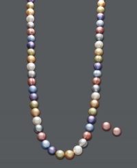 Add pearls in sheer pastels for elegance and a touch of energy. This beautiful necklace and earring set by Fresh by Honora features a cultured freshwater pearl strand (8-9 mm) with matching stud earrings (8-8-1/2 mm). Crafted in sterling silver. Approximate length: 18 inches. Add pearls in sheer pastels for elegance and a touch of energy. This beautiful necklace and earring set by Fresh by Honora features a cultured freshwater pearl strand (8-9 mm) with matching stud earrings (8-8-1/2 mm). Crafted in sterling silver. Approximate length: 18 inches.