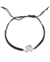 Look relaxed and resplendent. Single-cut diamonds (1/6 ct. t.w.) are set in YellOra™ and centered on a black parachute cord for a stunning effect. Bracelet adjusts to fit wrist. Approximate length: 11 inches. Look relaxed and resplendent. Single-cut diamonds (1/6 ct. t.w.) are set in YellOra™ and centered on a black parachute cord for a stunning effect. Bracelet adjusts to fit wrist. Approximate length: 11 inches.