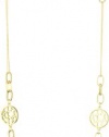 T Tahari Essential Gold Tone Chain with Open Work Circle Stations Necklace