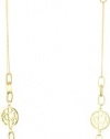 T Tahari Essential Gold Tone Chain with Open Work Circle Stations Necklace