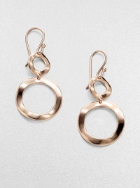 An elegant design of graduated, open ovals in 18k gold and sterling silver with a warm 18k rose goldplating. 18k gold and sterling silver with 18k rose goldplatingDrop, about 1.5Hook backImported An elegant design of graduated, open ovals in 18k gold and sterling silver with a warm 18k rose goldplating. 18k gold and sterling silver with 18k rose goldplatingDrop, about 1.5Hook backImported