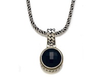 Silver and 18kt Yellow Gold Genuine Onyx Necklace by Effy Collection®