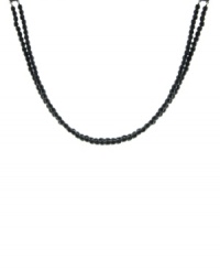 Turn heads. Paired with a simple button-up or a party dress, this choker featuring two strands of faceted jet beads sparkles. Necklace by 2028 crafted in mixed metal. Approximate length: 12 inches + 4-inch extender. Turn heads. Paired with a simple button-up or a party dress, this choker featuring two strands of faceted jet beads sparkles. Necklace by 2028 crafted in mixed metal. Approximate length: 12 inches + 4-inch extender.