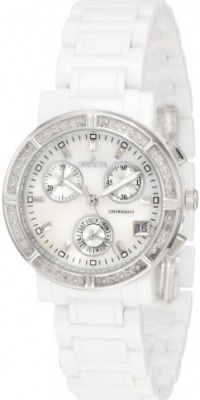 Invicta Women's 0727 Ceramic Chronograph Diamond Accented Mother of Pearl Ceramic Watch