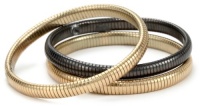 Kenneth Cole New York Modern Crush Gold-Tone and Hematite-Color Trio Bangle Bracelet Set Kenneth Cole New York Modern Crush Gold-Tone and Hematite-Color Trio Bangle Bracelet Set