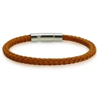 Braided Brown Leather Mens Bracelet 6 mm 8 1/2 inches with Locking Stainless Steel Clasp Braided Brown Leather Mens Bracelet 6 mm 8 1/2 inches with Locking Stainless Steel Clasp