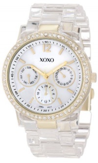 XOXO Women's XO5527 Clear Bracelet with Rhinestones on Gold Case Watch XOXO Women's XO5527 Clear Bracelet with Rhinestones on Gold Case Watch