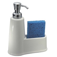 InterDesign York Soap and Sponge Caddy, White InterDesign York Soap and Sponge Caddy, White