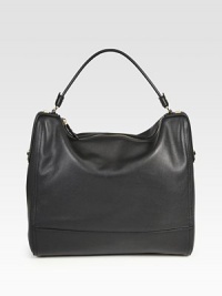 A roomy silhouette of extra-soft leather is instantly chic with sleek lines and impeccable tailoring. Top handle, 6 dropTop zip closureOne inside zip pocketTwo inside open pocketsFully lined13½W X 12H X 5½DMade in Italy A roomy silhouette of extra-soft leather is instantly chic with sleek lines and impeccable tailoring. Top handle, 6 dropTop zip closureOne inside zip pocketTwo inside open pocketsFully lined13½W X 12H X 5½DMade in Italy